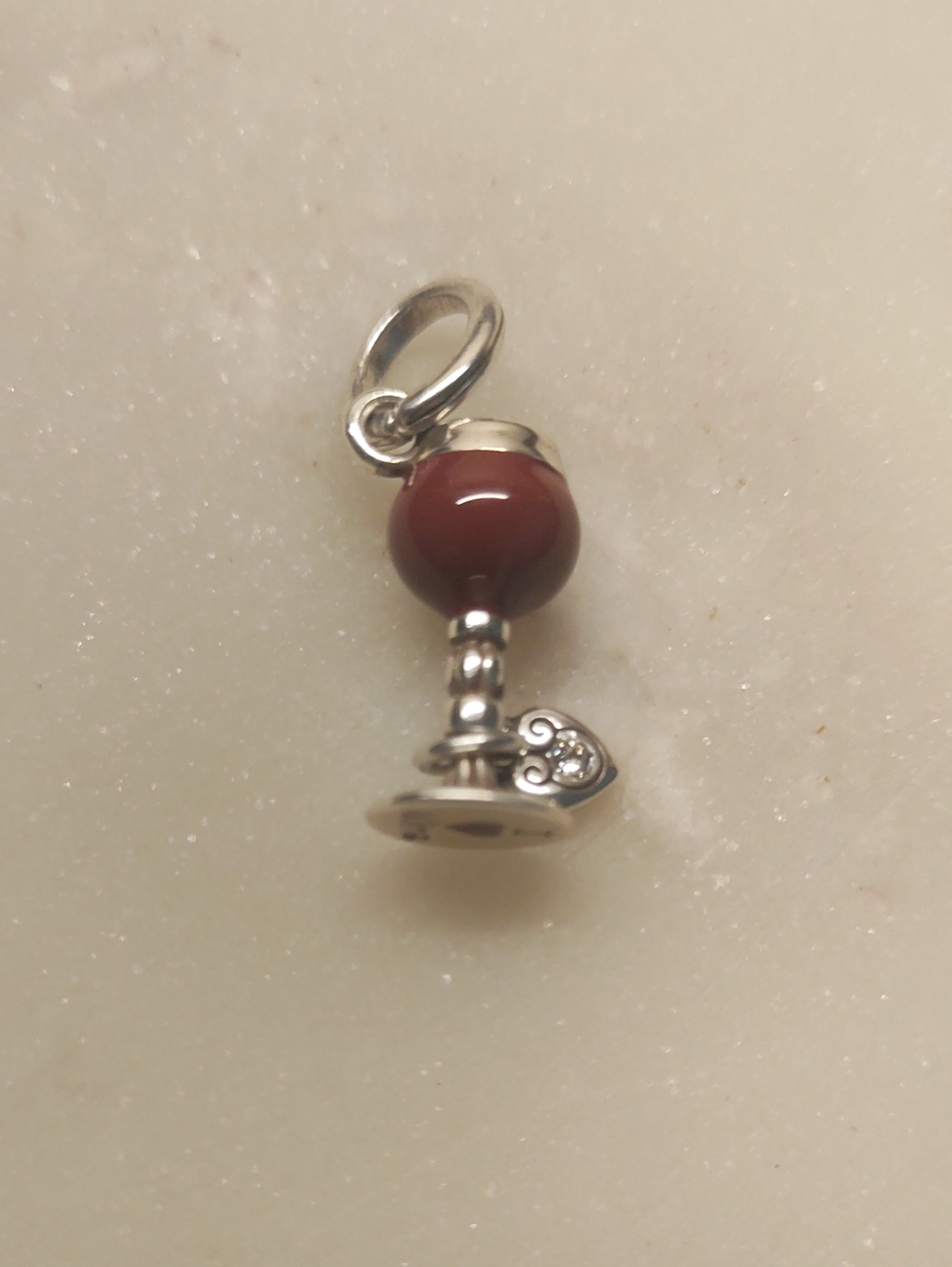 Brighton Wine Glass I ❤️ Love Wine Charm
